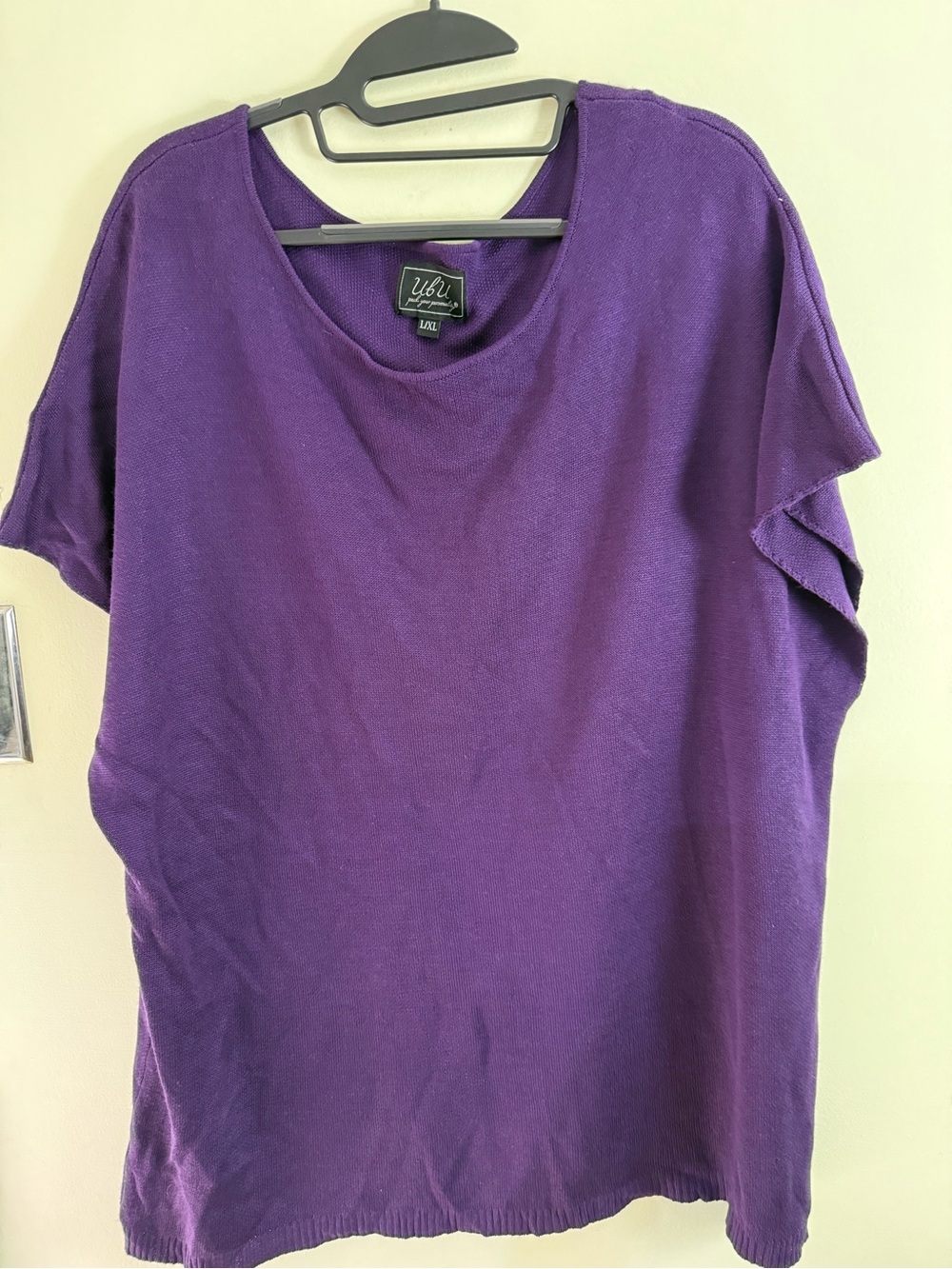 UBU women's purple lightweight knit poncho sweater/tunic L/XL